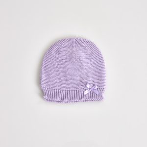Gorro bebé malha c/ laço