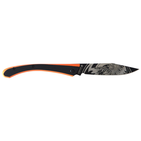 C63 Faca de bolso Wolf Pocket Knife Preto/Laranja G10 Cabo/Lug Steel