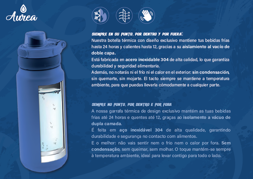 Garrafa Térmica Desportiva 750ml Aurea - Image 4